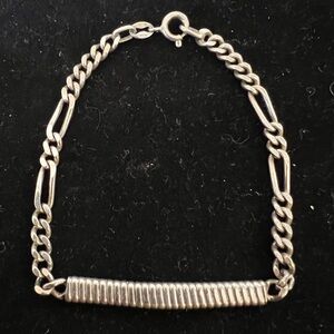 925 STERLING SILVER FIGARO BAR BRACELET VINTAGE